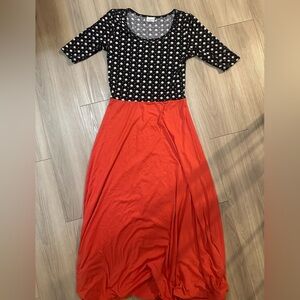 Black and Red Patterned Maxi Dress